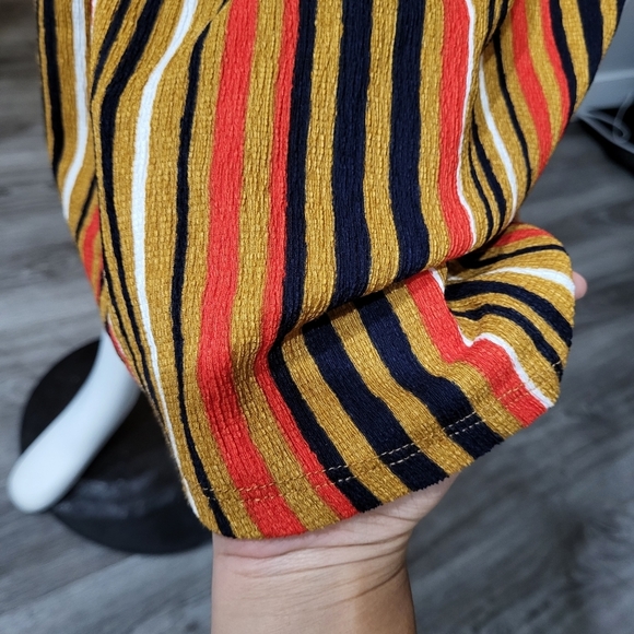 Zara| Dress Striped Crepe Asymmetric Hem Short Sleeves - Picture 5 of 9